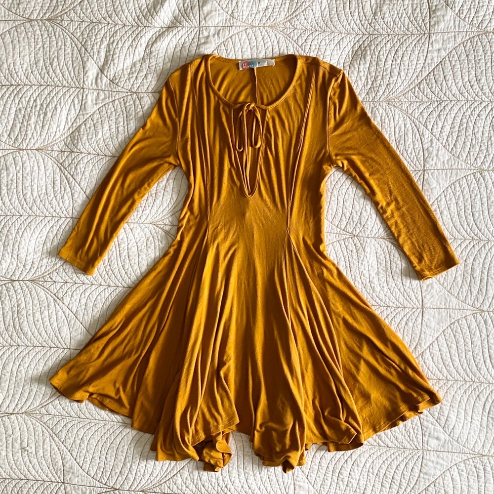 FREE PEOPLE Beach Gold Soft Keyhole Dress